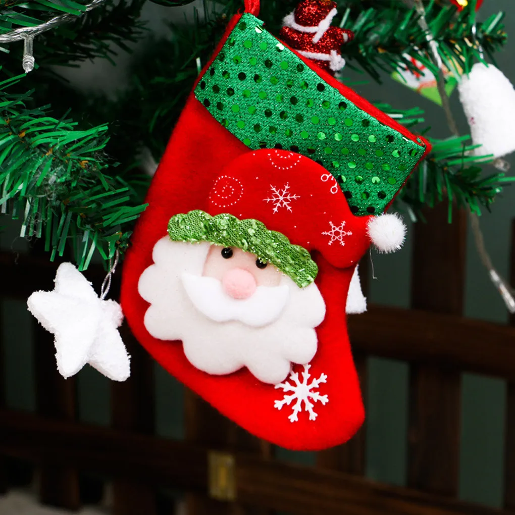 Рождественские украшения, яркие носки, рождественские чулки для детей, рождественский подарок - Цвет: 1