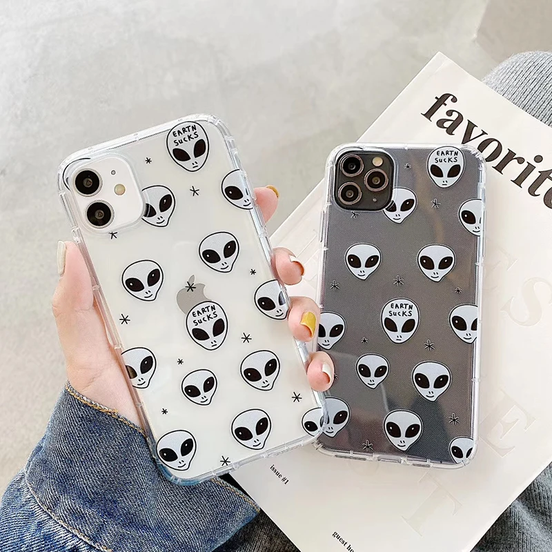 Новый прозрачный мягкий силиконовый чехол Alien ET для iphone 7 8plus 7plus 8 X XR XS Max 11 Pro Модный