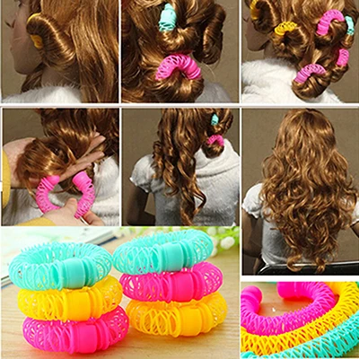 8pcs lot Woman Lady Magic Curler Hair Rollers Curls Roller Lucky Donuts Curly Hair Styling Make 2