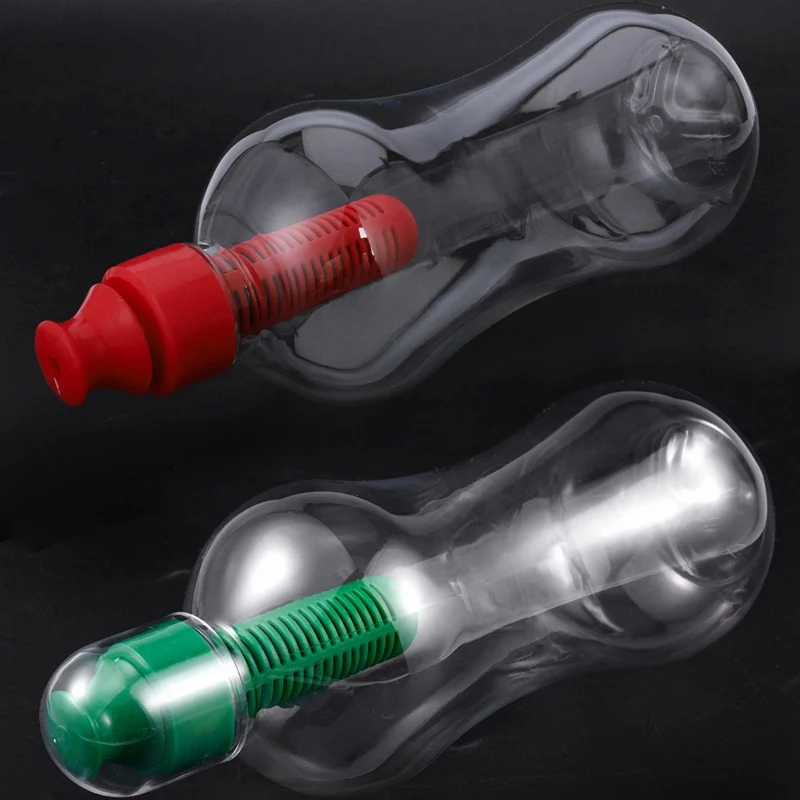 2 шт 550 мл открытый воды Bobble гидратационный фильтр Бутылка фильтрованная питьевая, зеленый с красным