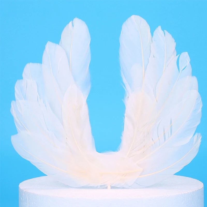 Angel Feather Wings Flag Cake Toppers for Wedding Birthday Party Baking Dessert Valentine's Day Cake Top Decoration Supplies
