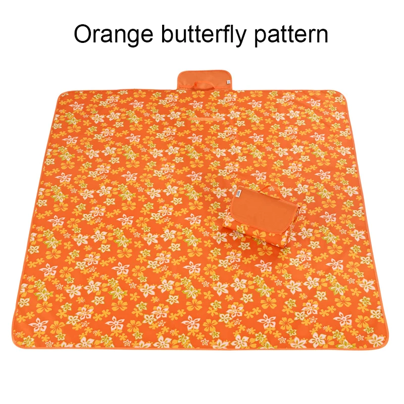 Orange butterfly 145x180/145x200/195x200 см Водонепроницаемый складной Открытый Кемпинг Коврик для йоги расширить коврик для пикника плед пляж Одеяло Детские многопользовательский мат - Цвет: Orange butterfly
