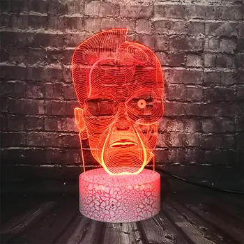 

Terminator Shade Figure Lamp Arnold Schwarzenegger Cartoon LED Night Light 7Color Change Decor Boy Room Holiday Friend Xmas Gift