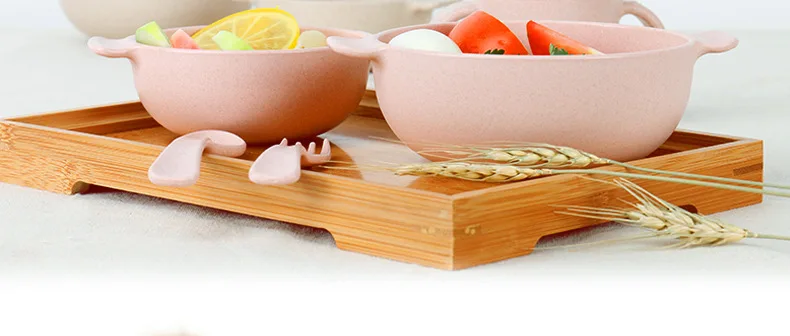 Haiice Wheat Straw Fiber Bowl Environmentally Friendly Small Soup Bowl Children Instant Noodle Bowl Tableware Set Manufacturers