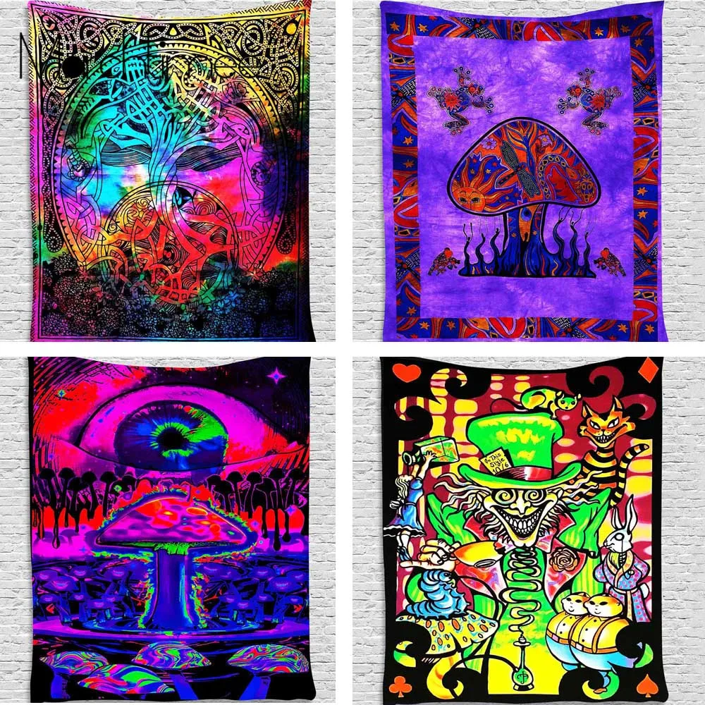 

Witchcraft Hippie Psychedelic Tapestry Beach Throw Rug Carpet Monsters Tiger Fairy Art Wall Hanging Tapestries Boho Home Decor