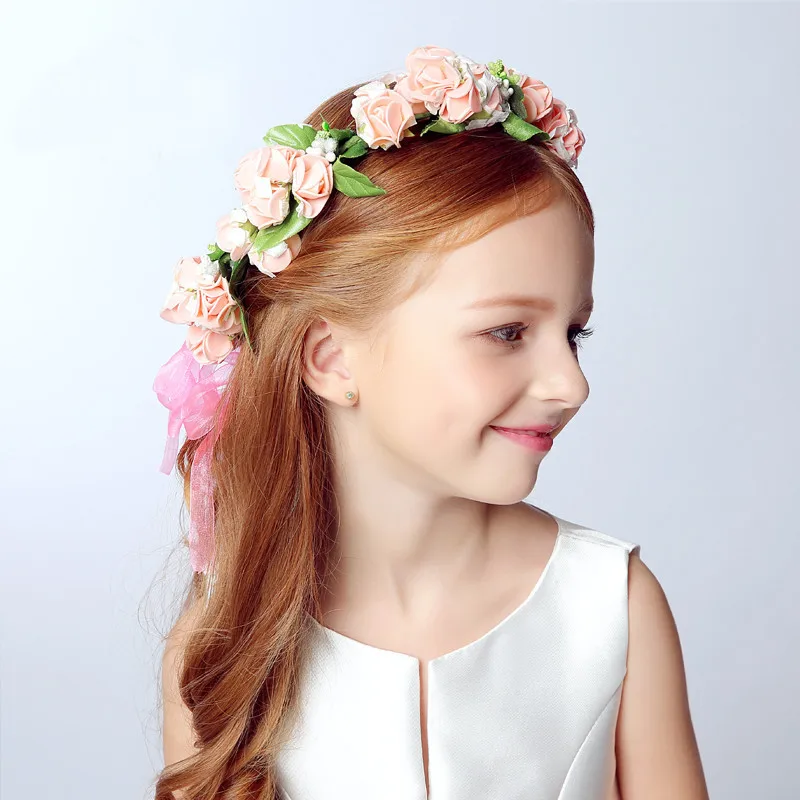 Праздничное платье принцессы с цветочным рисунком для девочек; платье для девочек; летняя детская одежда; платье-пачка для девочек на свадьбу, день рождения, От 2 до 9 лет - Цвет: Head Flower