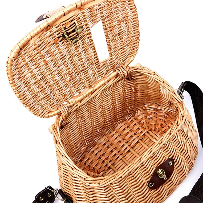 Picnic Basket Wicker Basket Fishing Creel Trout Perch Cage Tackle