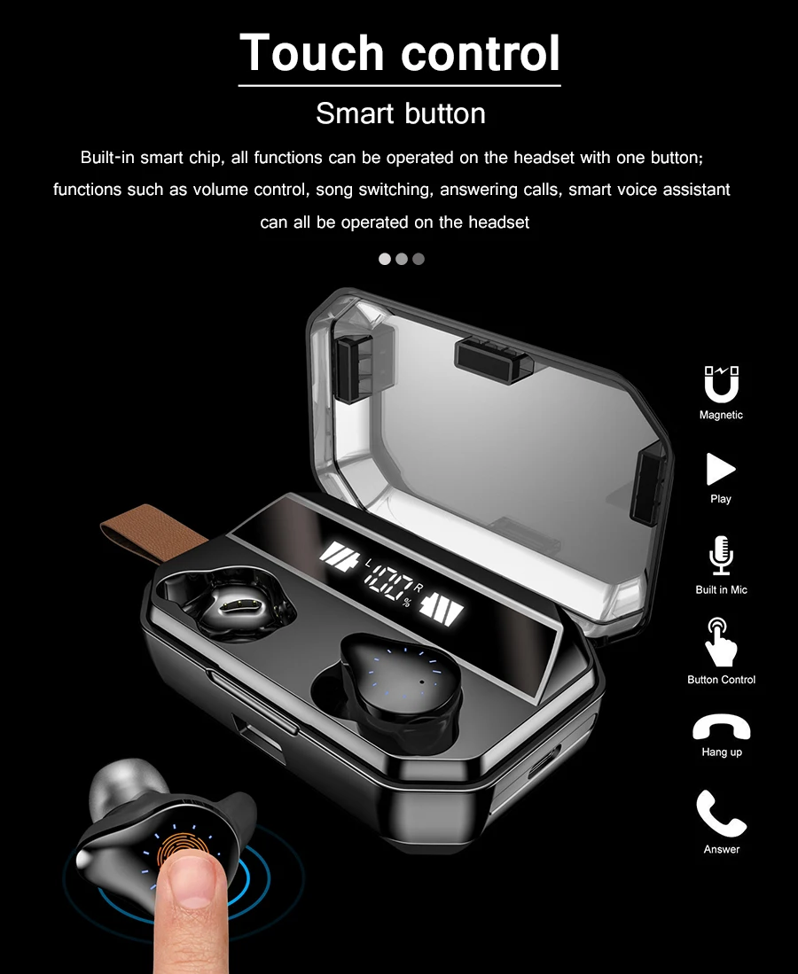 X12 TWS Bluetooth наушники стерео HIFI бас объемный звук IPX7 водонепроницаемый Bluetooth 5,0 чип 8000 мАч батарея беспроводные наушники