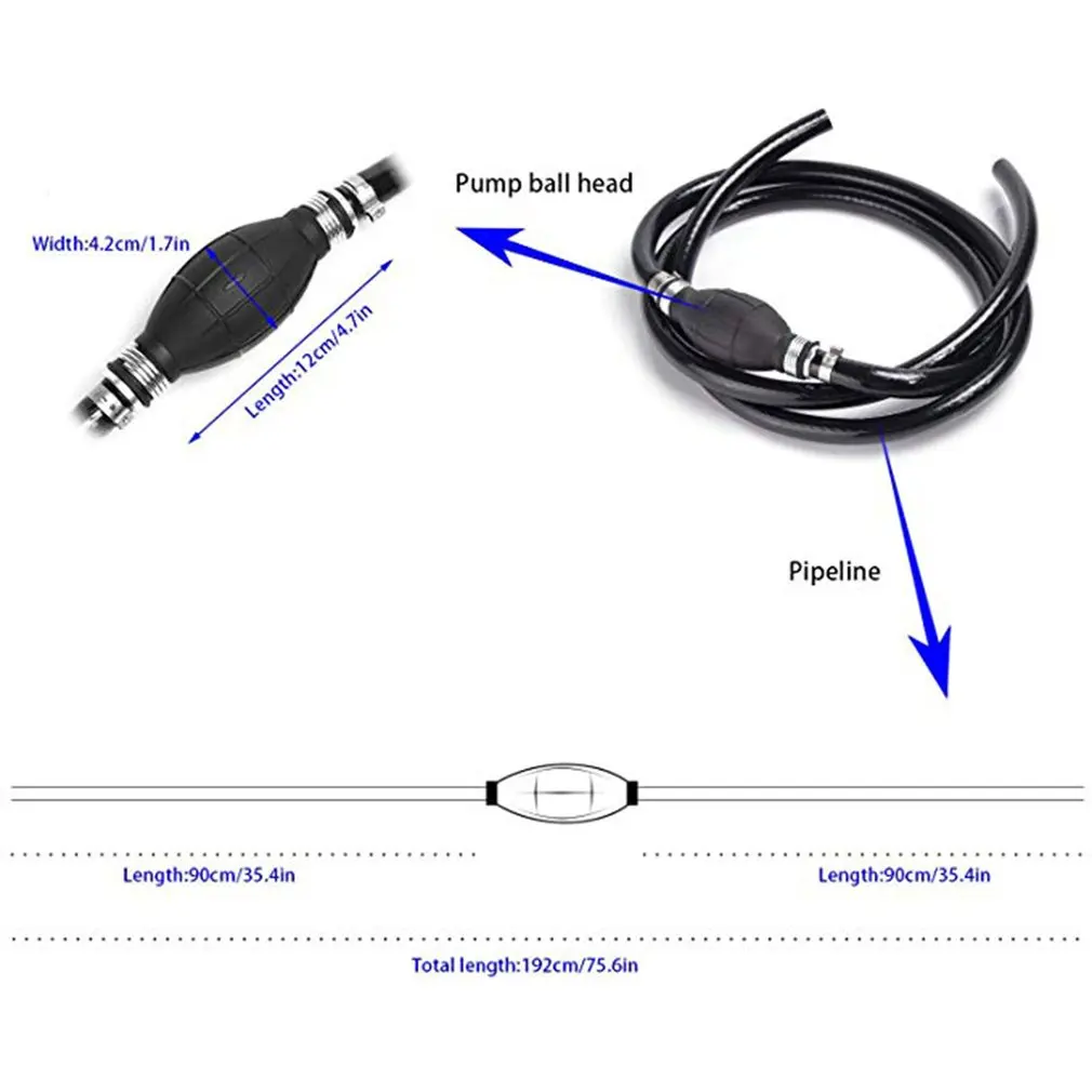 Auto Car Hand Manual PVC Fuel Line Oil Water Liquid Transfer Pump Tube Primer Gas Petrol Pumps Fuel Pump