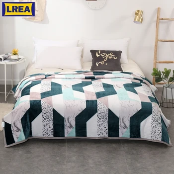 

LREA throw FASHION blanket плед coral fleece blankets soft and modern safe skin on bed or sofa