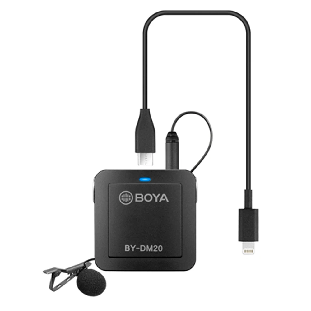 BOYA BY-DM20 двойной петличный микрофон комплект для iPhone освещение huawei Android type-C Смартфон ноутбук ПК USB аудио запись микрофон