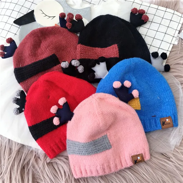 Детская шапка Skullie Beanies для мальчиков и девочек, зимняя шапка с рождественским рисунком лося, роговыми ушами, теплые эластичные модные аксессуары