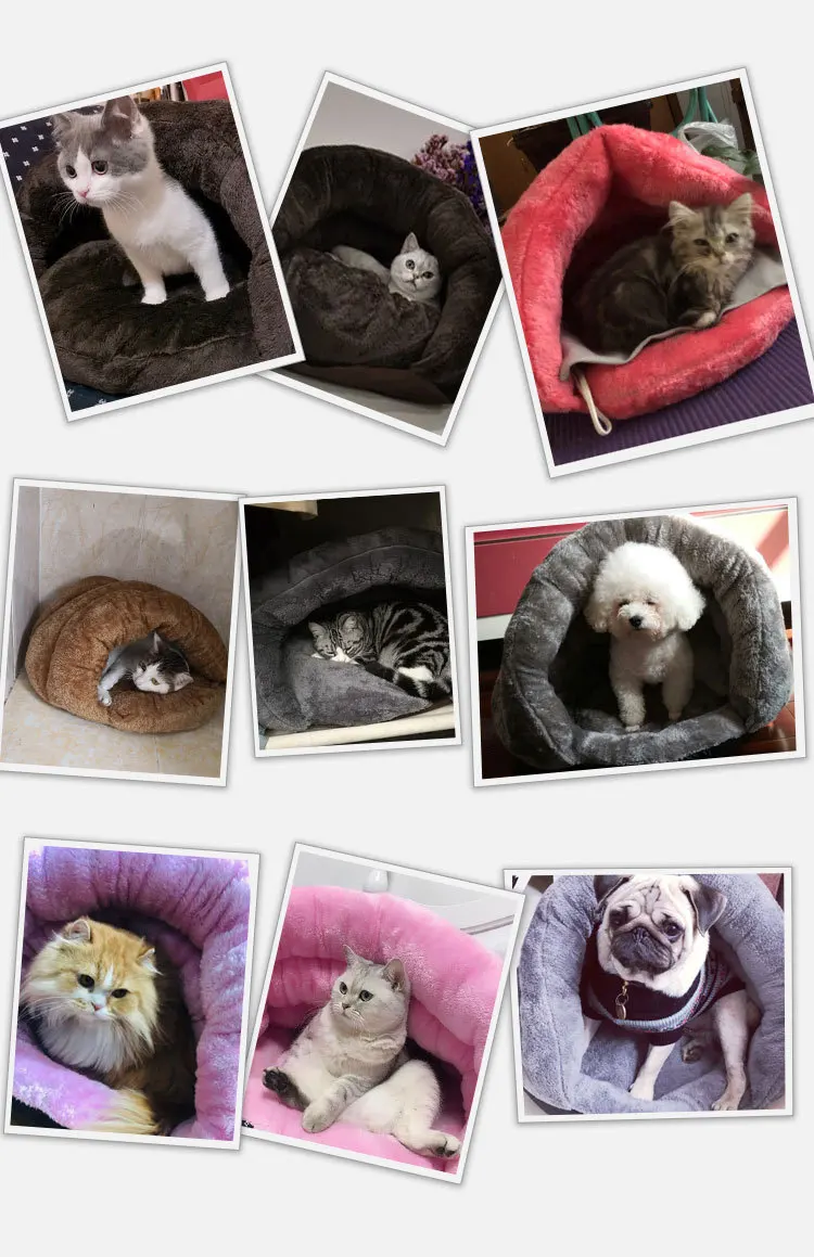 Pet Cat Bed Thick Sleeping Mat Pet Cat Dog Soft Warm Nest Kennel Bed Cave House Sleeping Bed Basket House Kitten Soft Cozy