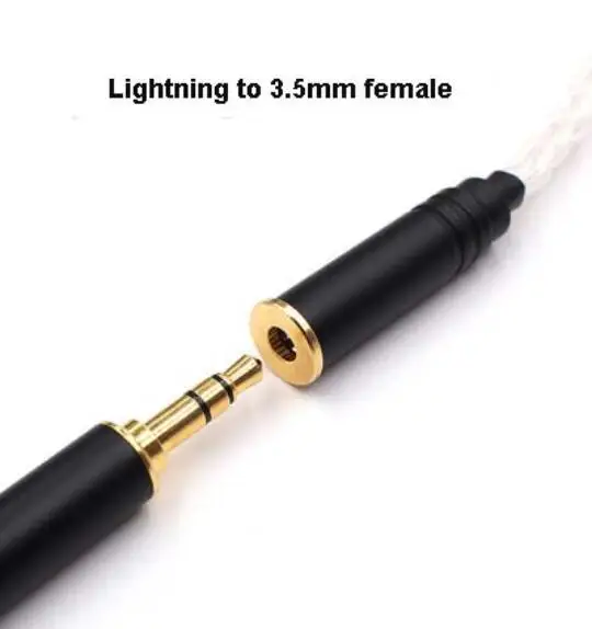 HiFi серебряный адаптер для наушников для iPhone 7 8 X для Lightning до 3,5 мм 4,4 мм 2,5 мм кабель для конвертации наушников - Цвет: Lightning to 2.5mm