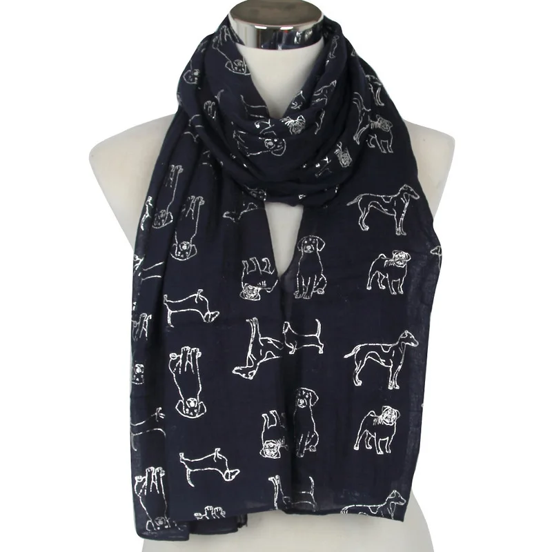 

New cross border hot sale in autumn 2019 Balinese hot silver cute dog scarf warm fashion Bib shawl wholesale