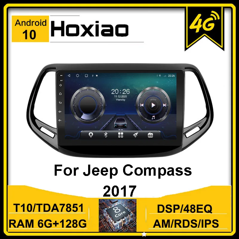 For Jeep Compass 2017 2018 2019 Android 10 Car 4G Radio 2 Din Carplay AM FM RDS IPS DSP 128G Multimedia Player Navigation | Автомобили и
