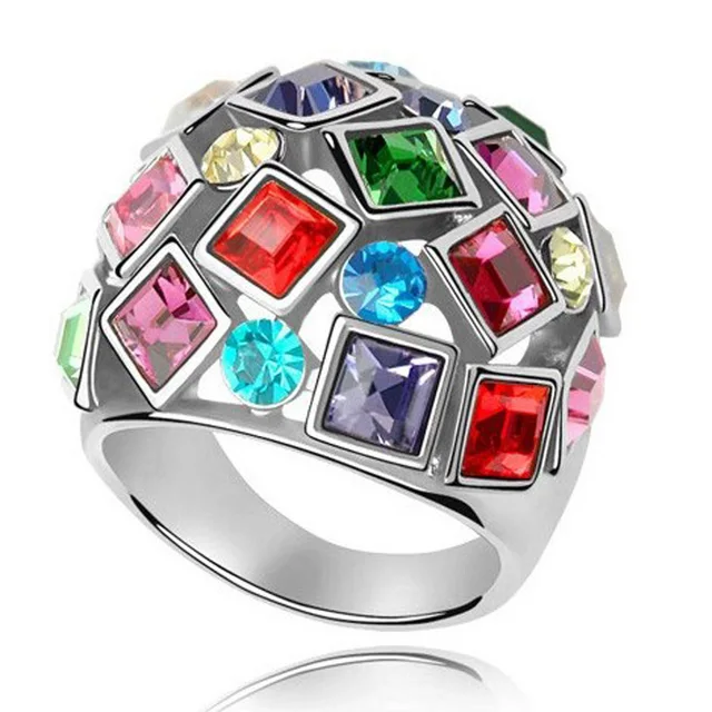 austrian crystal  gold-color The queen fine jewelry african costume bridal jewelry sets silver