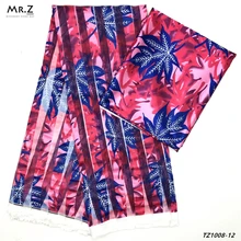 Mr. Z Новая африканская Свадебная вышитая органза полосатая печатная кружевная ткань Светоотражающие атласные печатные платья для свадьбы 4+ 2 ярдов/комплект