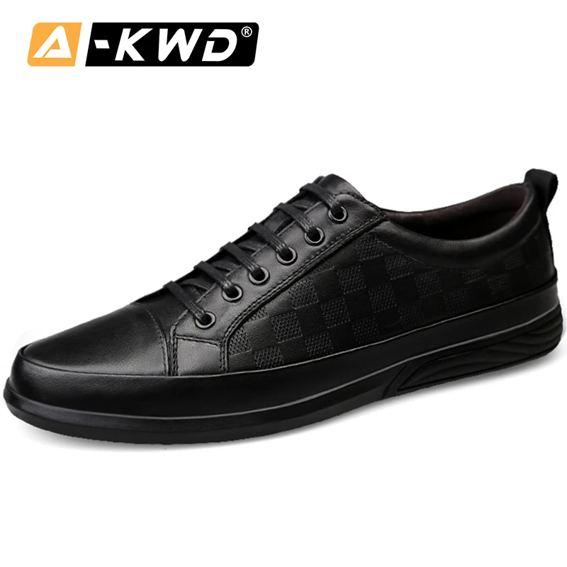 Черный Осенняя мужская кожаная обувь; модная обувь; коллекция года; Mannen Schoenen; черные мужские кроссовки; дышащие мужские туфли; люксовый бренд - Цвет: Черный