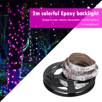 

2m Multi-functional SMD 5050 LED USB Strip Light Practical Durable Waterproof RGB Dimming Flexible Ribbon Tape Lamp