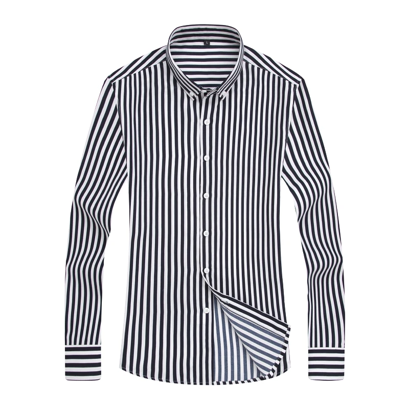 spring stripe casual shirt men,High quality men's Long sleeves shirts men plus-size S-5XL