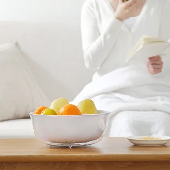 

Household Double-layer Washing Basket Drain Basket Thick Plastic Washing Basket Fruit Basket Kitchen Sink Filter Water Basket