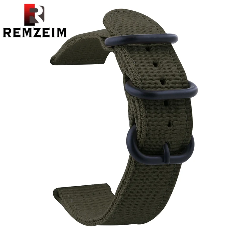 

Nato Nylon Watch Strap Replacement Watchbands Solid Bracelet Military Straps Black Buckle Watchband Casual Woven Band