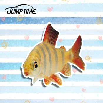 

Jump Time 13cm x 12.8cm Colorful Tropical Fish Decal Funny 3D Car Styling Car Sticker Laptop Vinyl Fish Graphic Waterproof