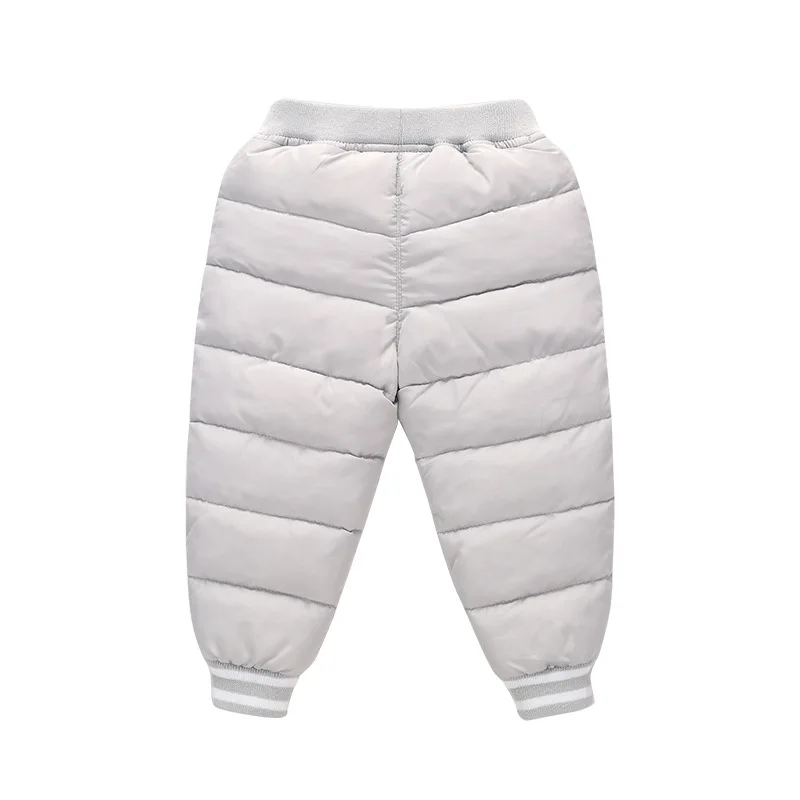 Зимние Детские теплые штаны ярких цветов с хлопковой подкладкой для маленьких девочек и мальчиков детские Плотные хлопковые брюки для девочек, зимняя одежда