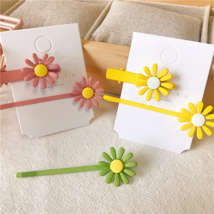 120 компл./лот 2 шт./компл. DIY Простые подсолнухи заколки для волос цветастые Цветочные боковые шпильки Инструменты для укладки аксессуары HA691