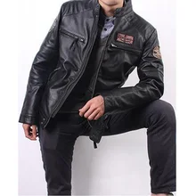 Прямая мужские черные черепа вышивка пальто из натуральной кожи мотоциклетная куртка настоящая Толстая воловья кожа Slim Fit 4XL одежда