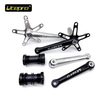 

Litepro Folding Bike 130BCD 170mm Crank Bottom Bracket Brompton birdy Crankset Aluminum Alloy Hollow Crank Set