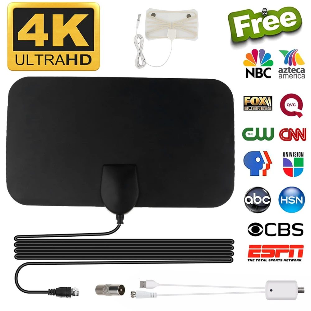 25dBi 4K 1080P комнатная HD цифровая ТВ антенна DVB-T VHF UHF ATSC сигнальный приемник 50 миль