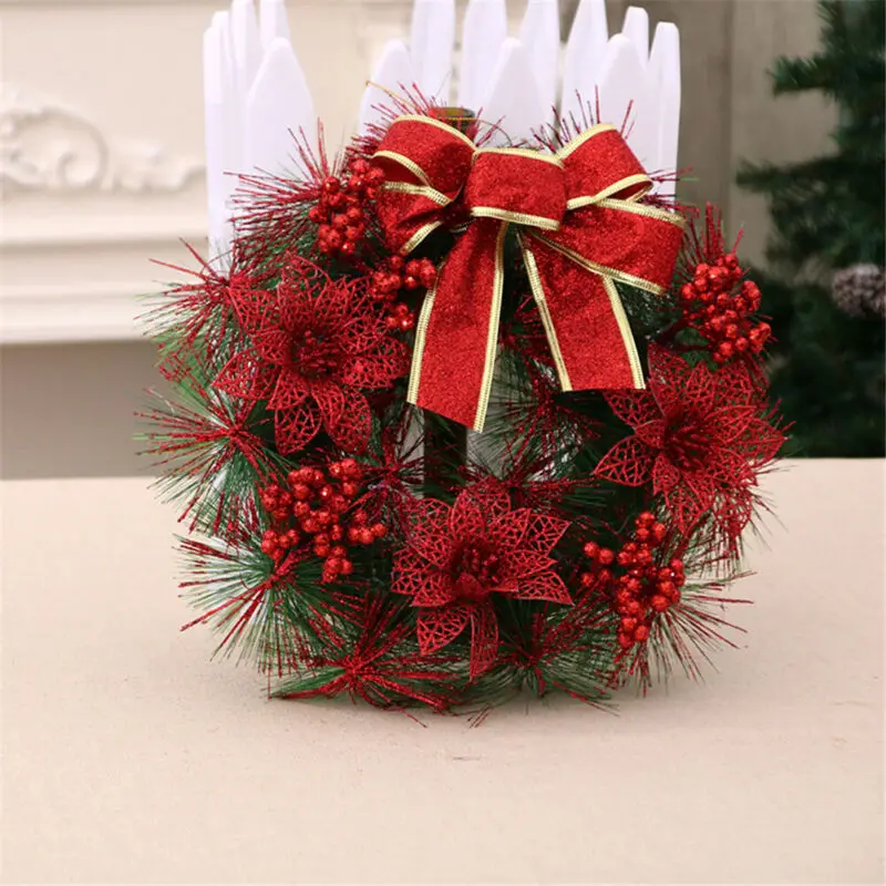 

Christmas Wreath Hanging Decor For Xmas Party Door Wall Garland Ornament Tree Garland Bell Decoration 30/40cm