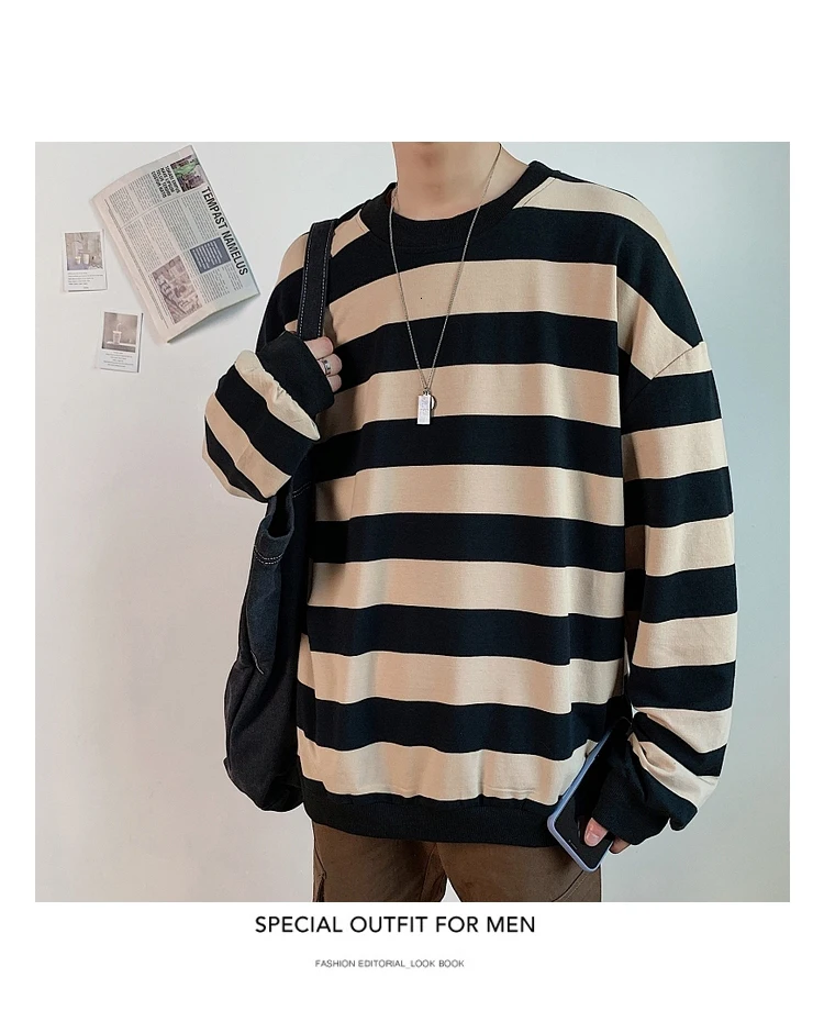 Men's 13 Color Full High-quality Coats Stripe Printing Hoodies Mens Cotton Clothes Pullover Casual Loose Sweatshirts Size M-5XL