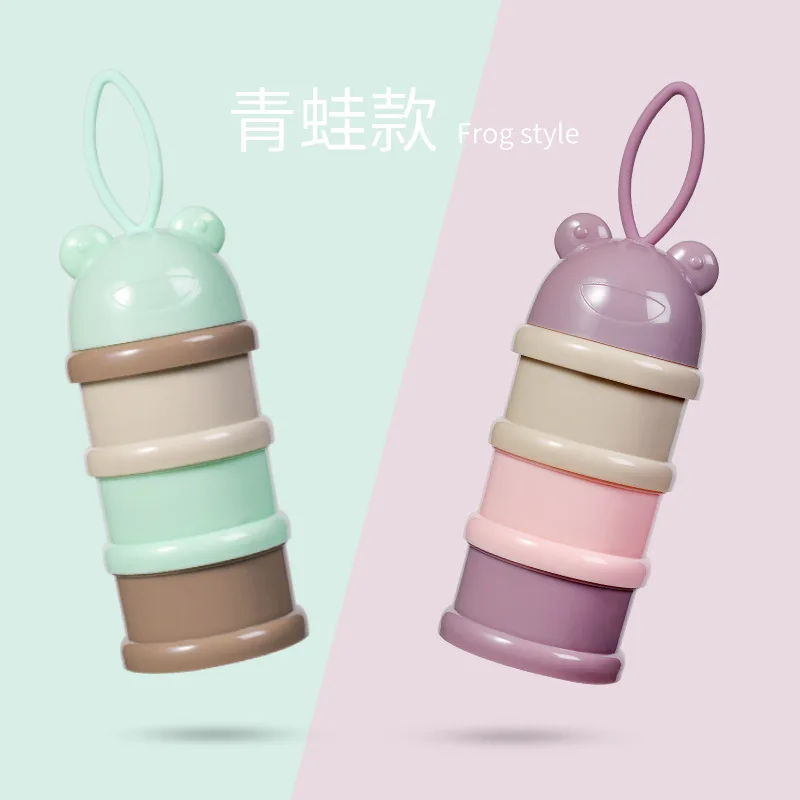 Baby Food Storage Baby milk powder box three-layer infant baby out portable milk powder plastic cartoon portable Feeding Box