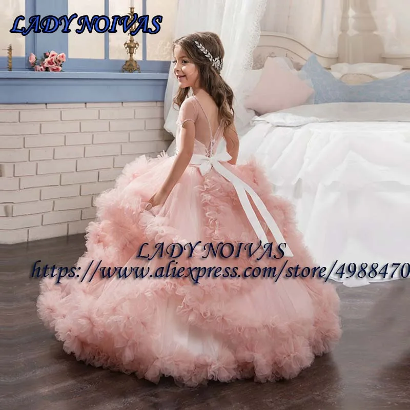 Vestidos De Primera Comunion/платье с цветочным узором для девочек индивидуальный заказ маленькое платье невесты платья сине-белые Бальные платья без рукавов; платья для девочек;