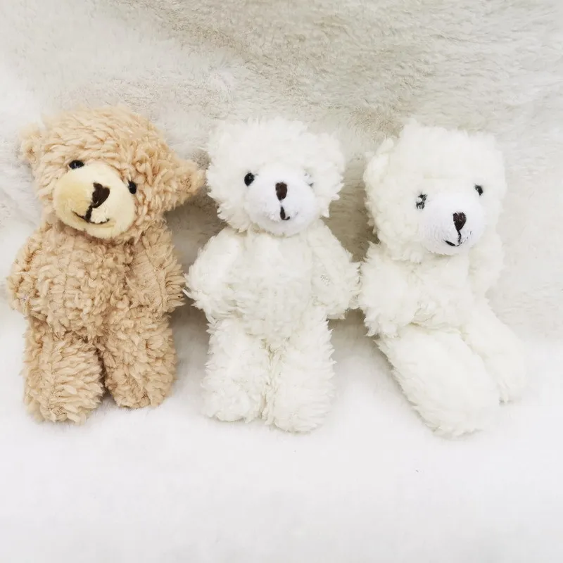 

3P Kawaii Small Joint Teddy Bears Stuffed Plush with Chain,12CM Toy Teddy-Bear Mini Bear Ted Bears Plush Toys Gifts