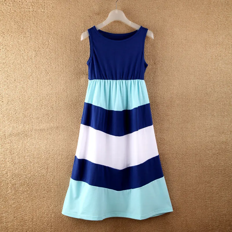 Summer Mommy and Me Family Matching Mother Daughter Dresses Clothes Striped Mom Dress Kids Child Outfits Mum Sister Baby Girl 5