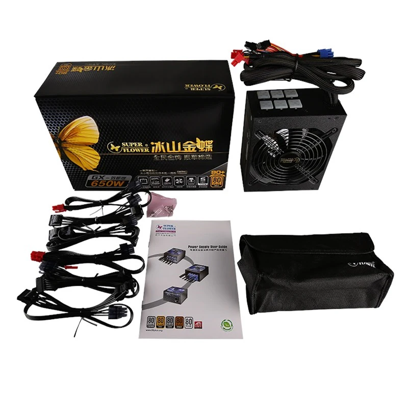 Блок питания для Super Flower Golden Butterfly, эффективная версия GX650W GTX2080, бесшумный источник питания 650 Вт, блок питания SF-650P14XE