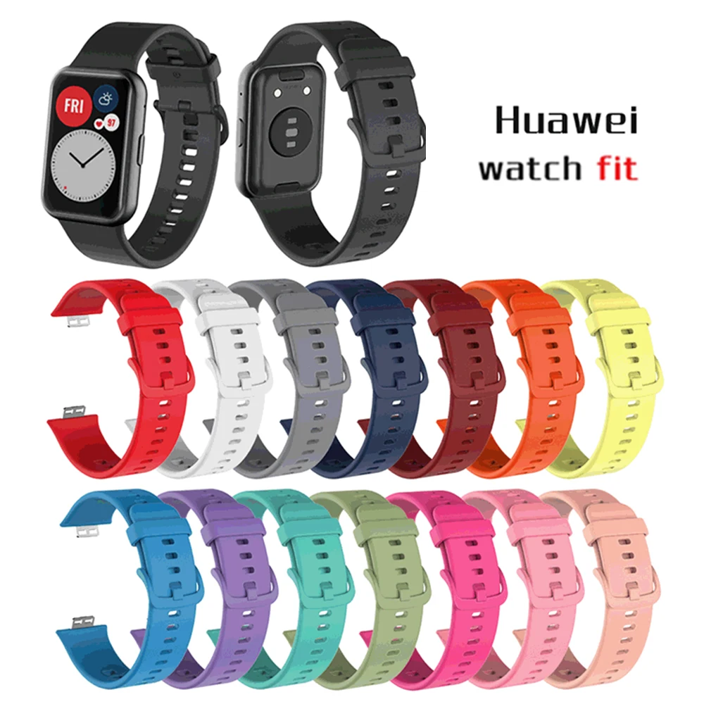 Silicone Strap for Huawei Watch Fit Smart soft Sport Waterproof WristBand Watchband Replacement Bracelet huawei fit | Электроника