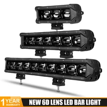 Lentille 6D 8 14 20 27 34 40 pouces, lumière de travail 4x4, barre Led pour camion tout-terrain 4WD ATV 12V 24V