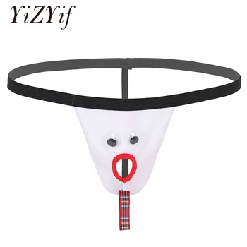 

Mens sissy panties Velvet Lingerie Low Rise Elastic Waistband T-back Christmas Snowman Costume G-String Thongs Briefs Underwear