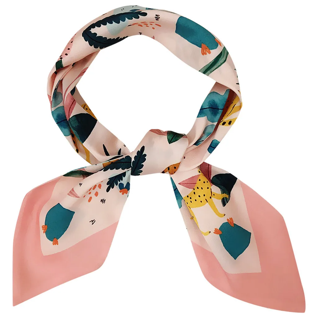 Luxury Scarf Women Scarves Designer Fashion Ladies Hand Made Bag Hat Headband Tied Handle Small Ribbon Silk Scarf Foulard Femme