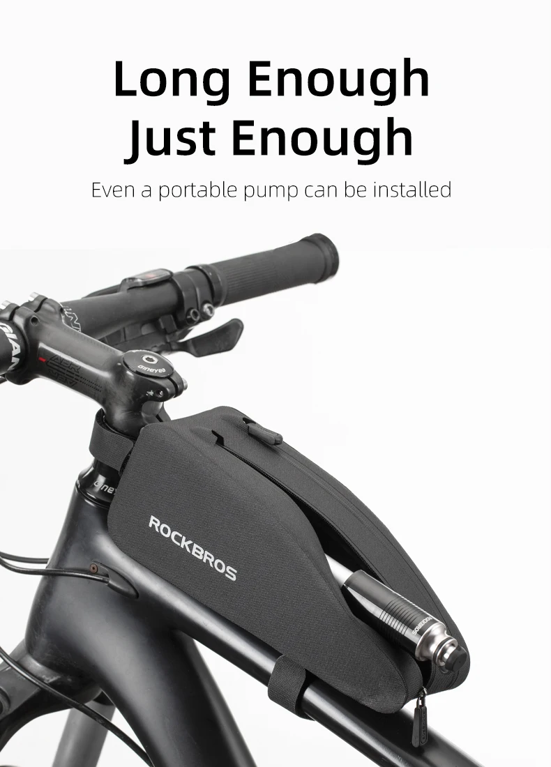 ROCKBROS Fahrrad Tasche Regendicht Top Vorne Rohr Paket Große Kapazität Nylon Ultraleicht Tragbare Doube Zipper Pocket Bike Zubehör – Detail 9
