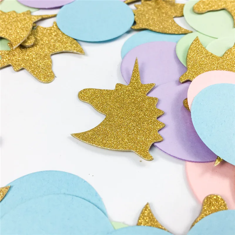 Gold Unicorn Confetti Desktop Baby Shower Party DIY Paper Decoration Hand Throwing Paper Confitii Unicorn Birthday Party ww74 (7)