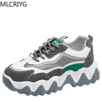 

Women's Chunky Sneakers Vulcanized Shoes Korean Fashion New Women's Thick-soled Casual Shoes