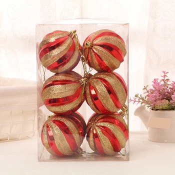 

12 Pcs Christmas Xmas Tree Ball Hand-painted High-end Glitter Bauble Balls Christmas Tree Decorations Pendants for Home Decor
