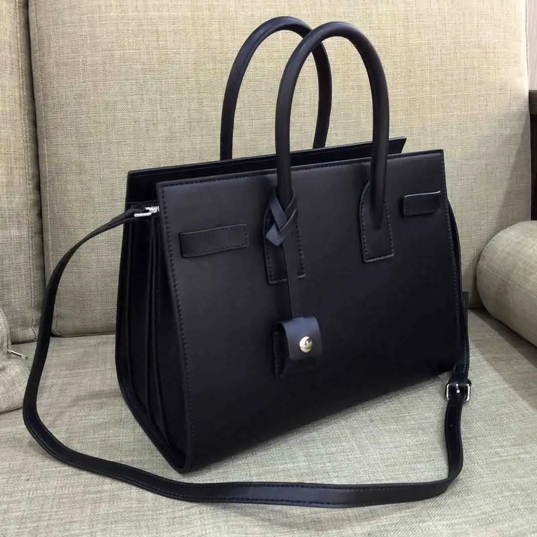 New Cow Leather Tote Bag Commuter Portable Organ Bag Lock Head One-shoulder Slanted Women's Bag