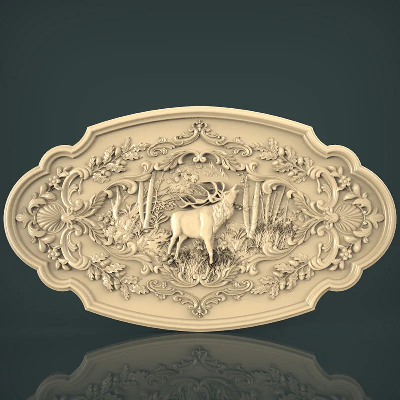 Deer Panno STL Model for CNC Router 3D Printer Laser Artcam Aspire Relief Details about / 552
